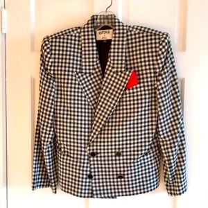 Black & white checked blazer